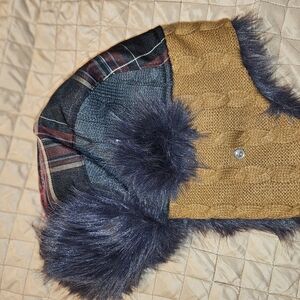 Makes A Great CHRISTMAS gift...Plaid and Fur Winter Trapper  Hat
